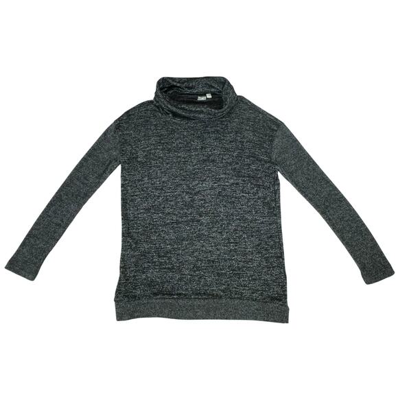 Gap Sweater Size Medium Marled Dark Gray‎ Cowl Neck Stretchy Ribbed Trim - Picture 5 of 8